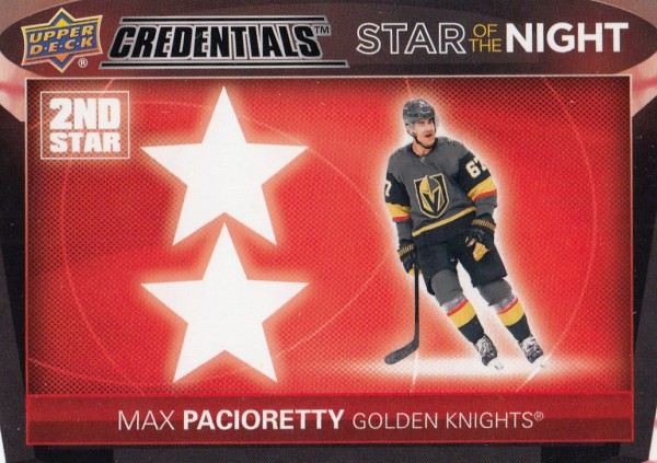 insert karta MAX PACIORETTY 21-22 Credentials 2nd Star of the Night číslo 2S-7